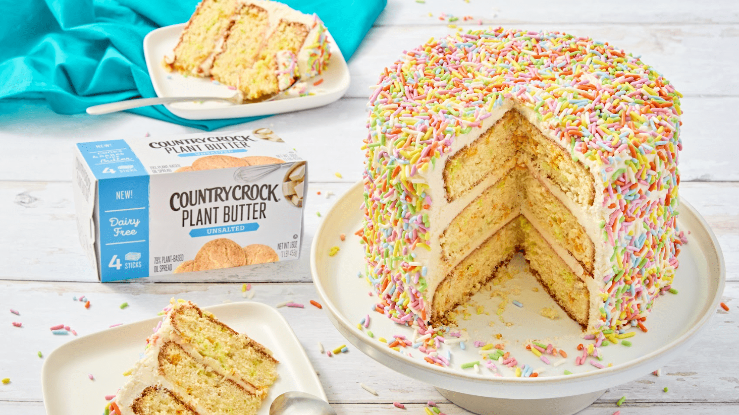 recipe image Sprinkle Smash Cake - Rainbow & Vanilla Recipe