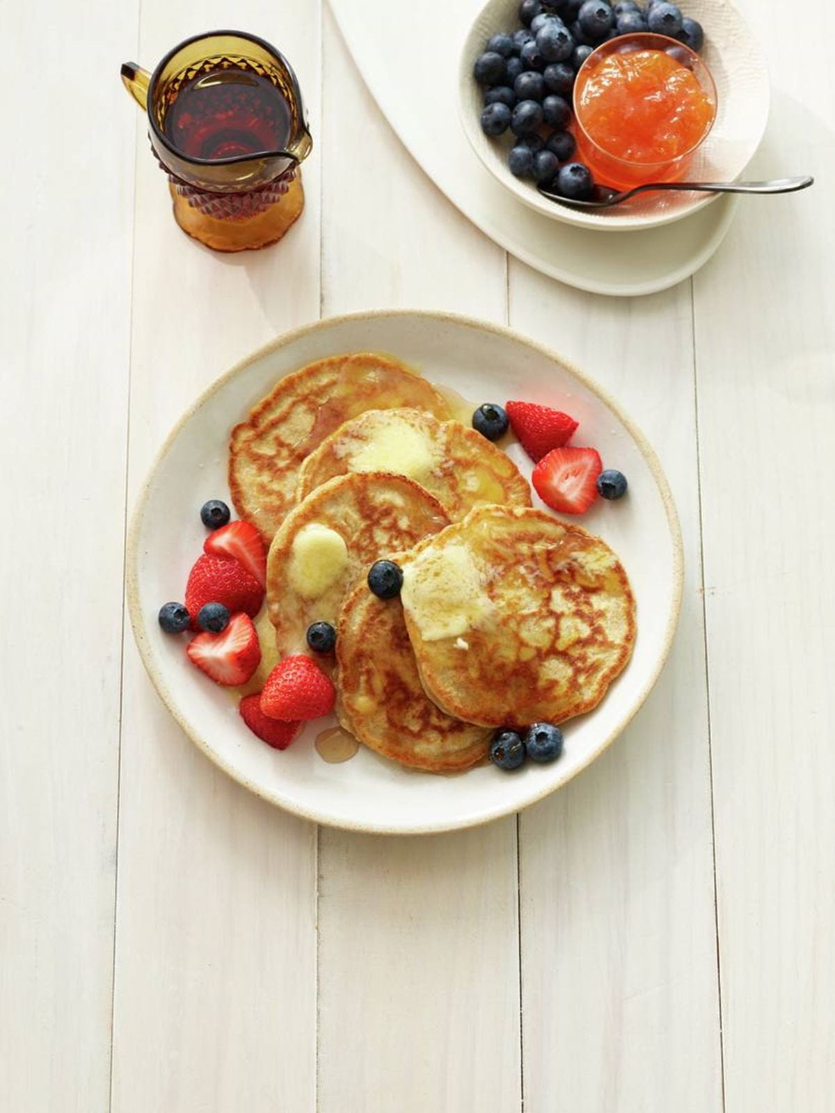 recipe image Fruit-Topped Whole Wheat Pancakes