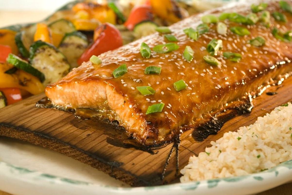 Cedar Plank Glazed Sesame Salmon