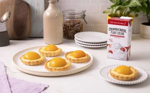 recipe image Peaches and Country Crock®  Plant Cream Tarts