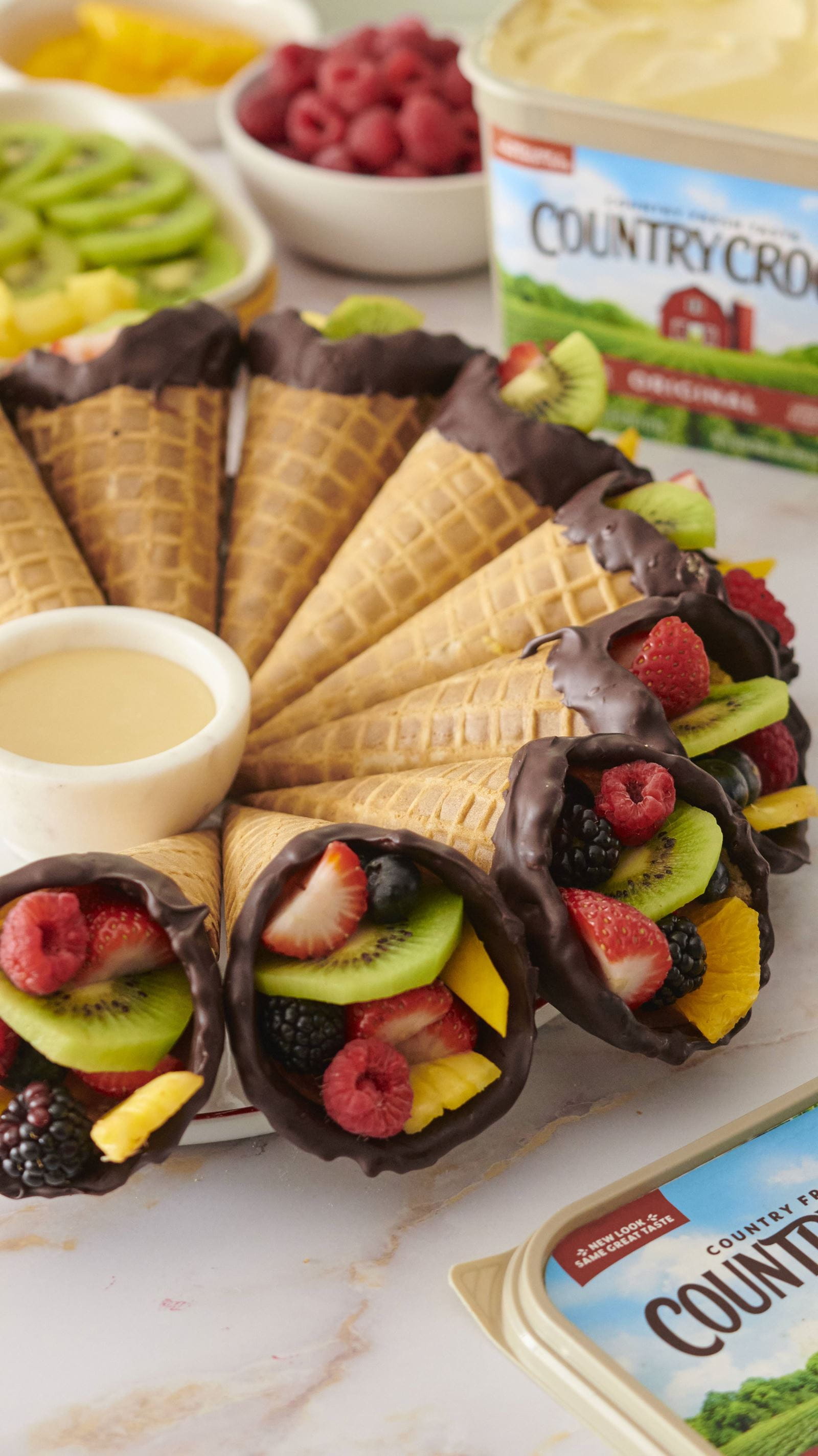 recipe image Fruit Filled Cone Treats