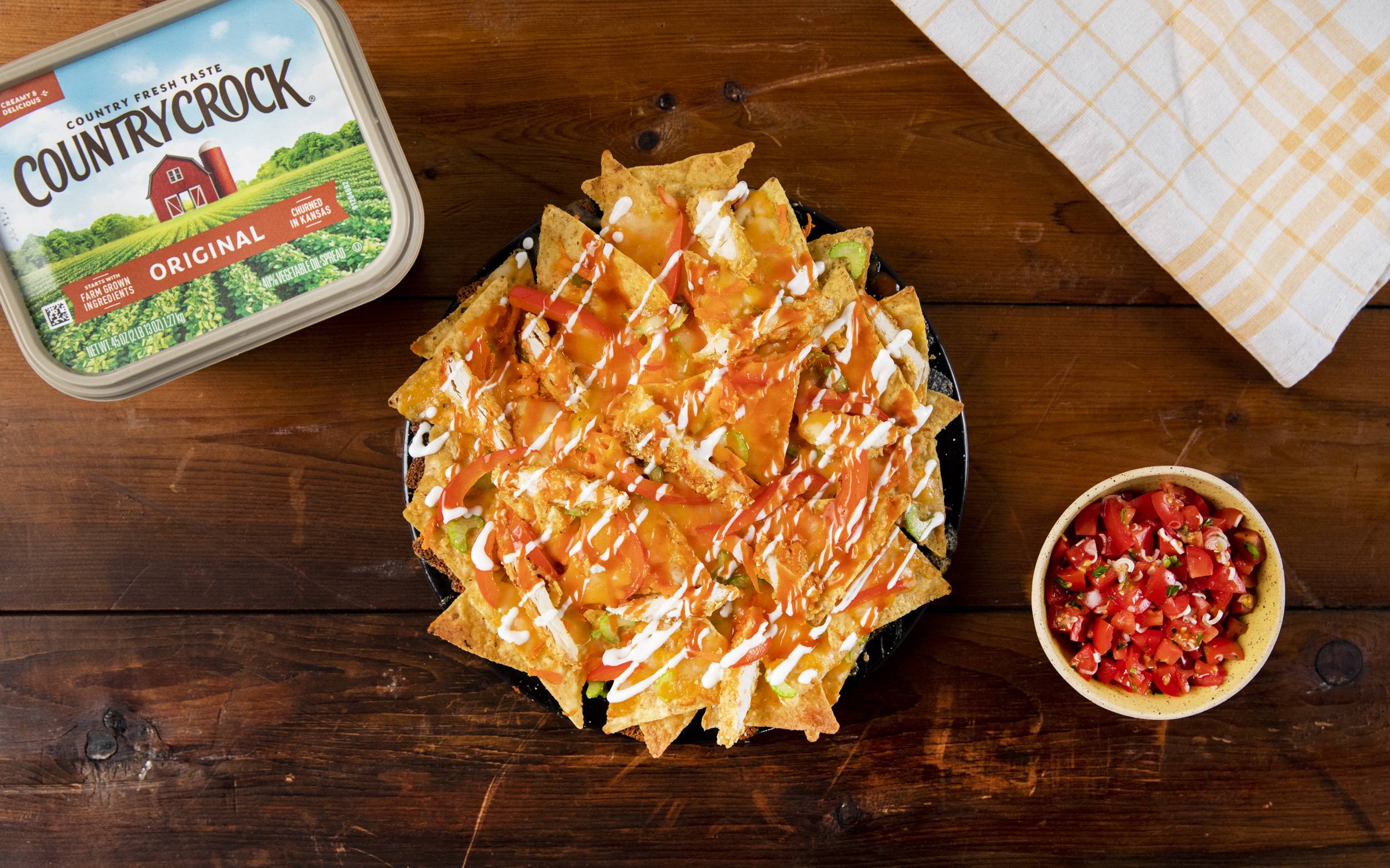 Buffalo Chicken Skillet Nachos