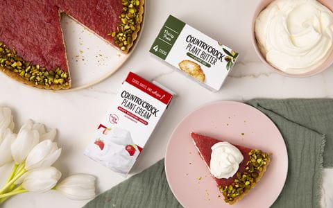 recipe image Rhubarb and Country Crock® Plant Cream Tart