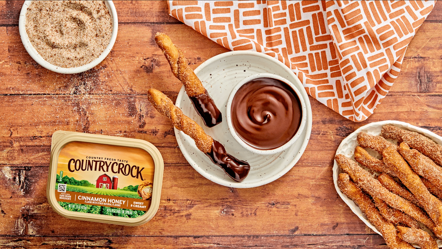 recipe image Country Crock® Cinnamon Honey  Easy Air Fryer Churros