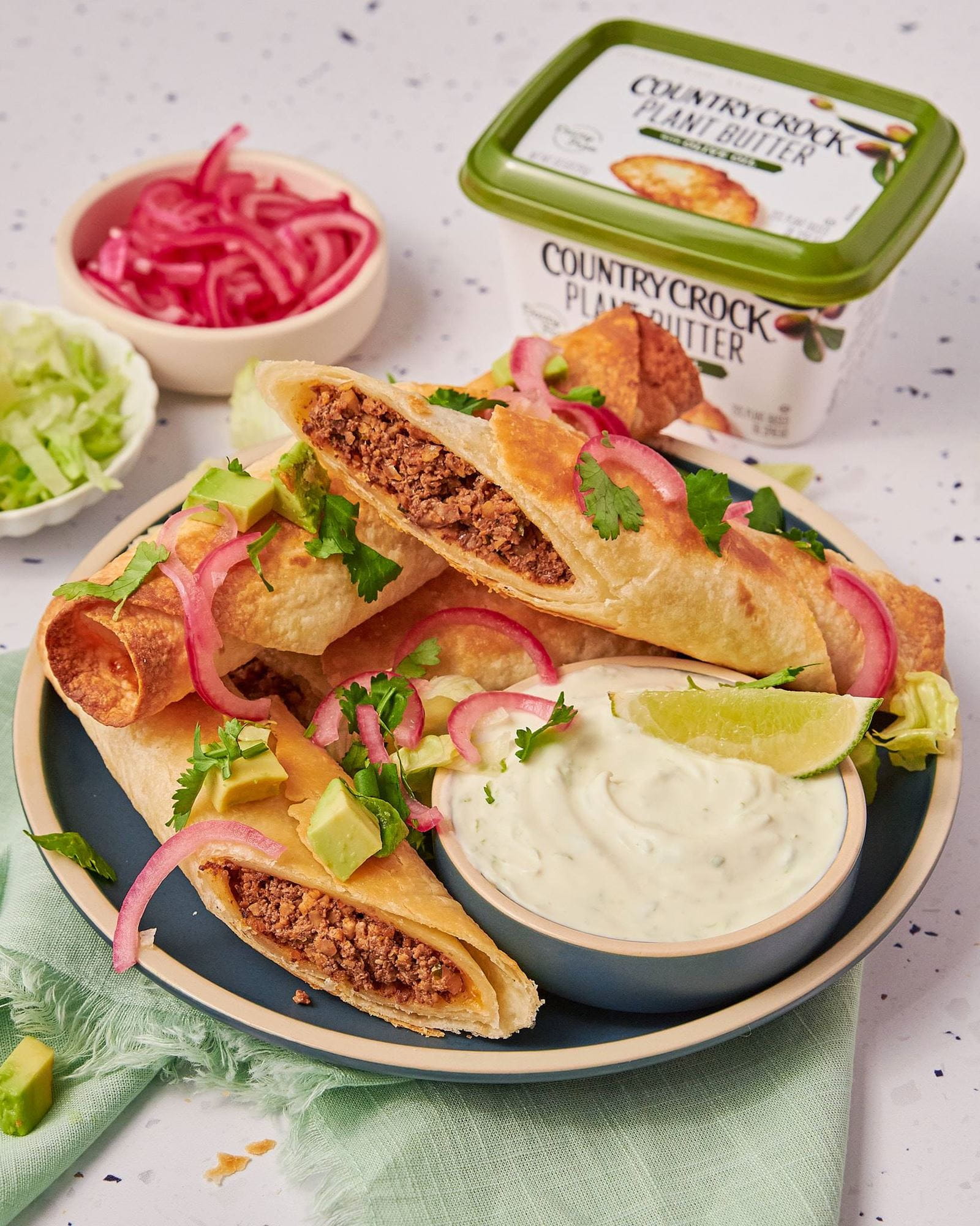 recipe image Taquitos with meaty mushroom filling