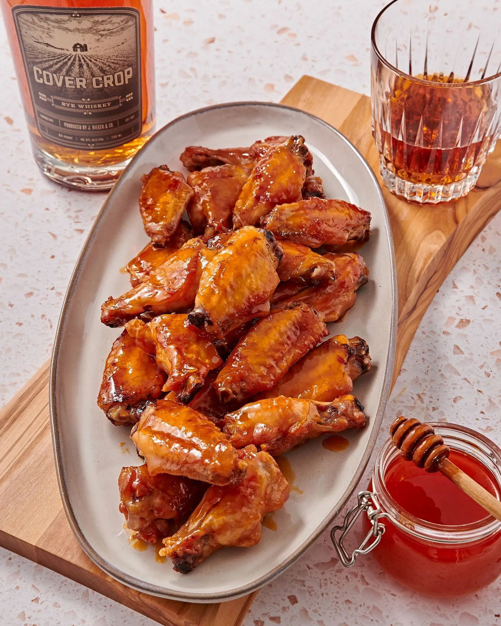 recipe image Hot Honey Whiskey Wings