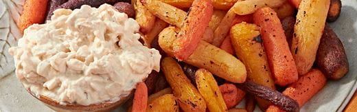 recipe image Air Fryer Carrots with Caramelized Onion Dip