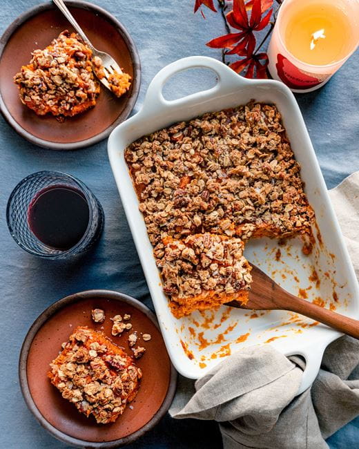 recipe image Vegan Brown Butter Sweet Potato Casserole