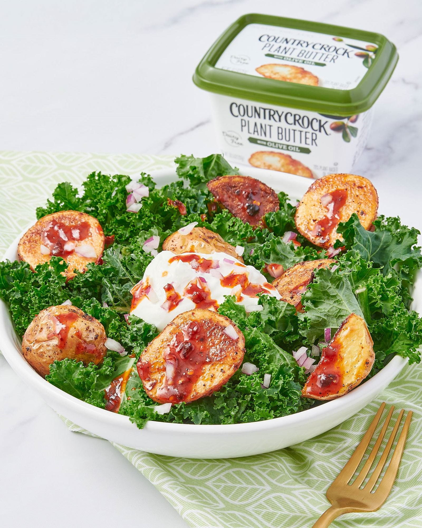 recipe image Spicy Potato and Kale Bowl