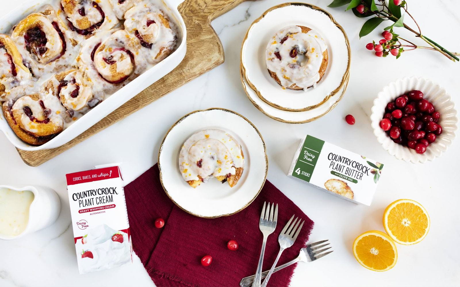 recipe image Country Crock Cranberry Orange Rolls