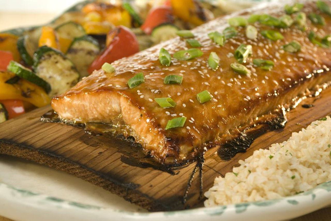 recipe image Cedar Plank Glazed Sesame Salmon