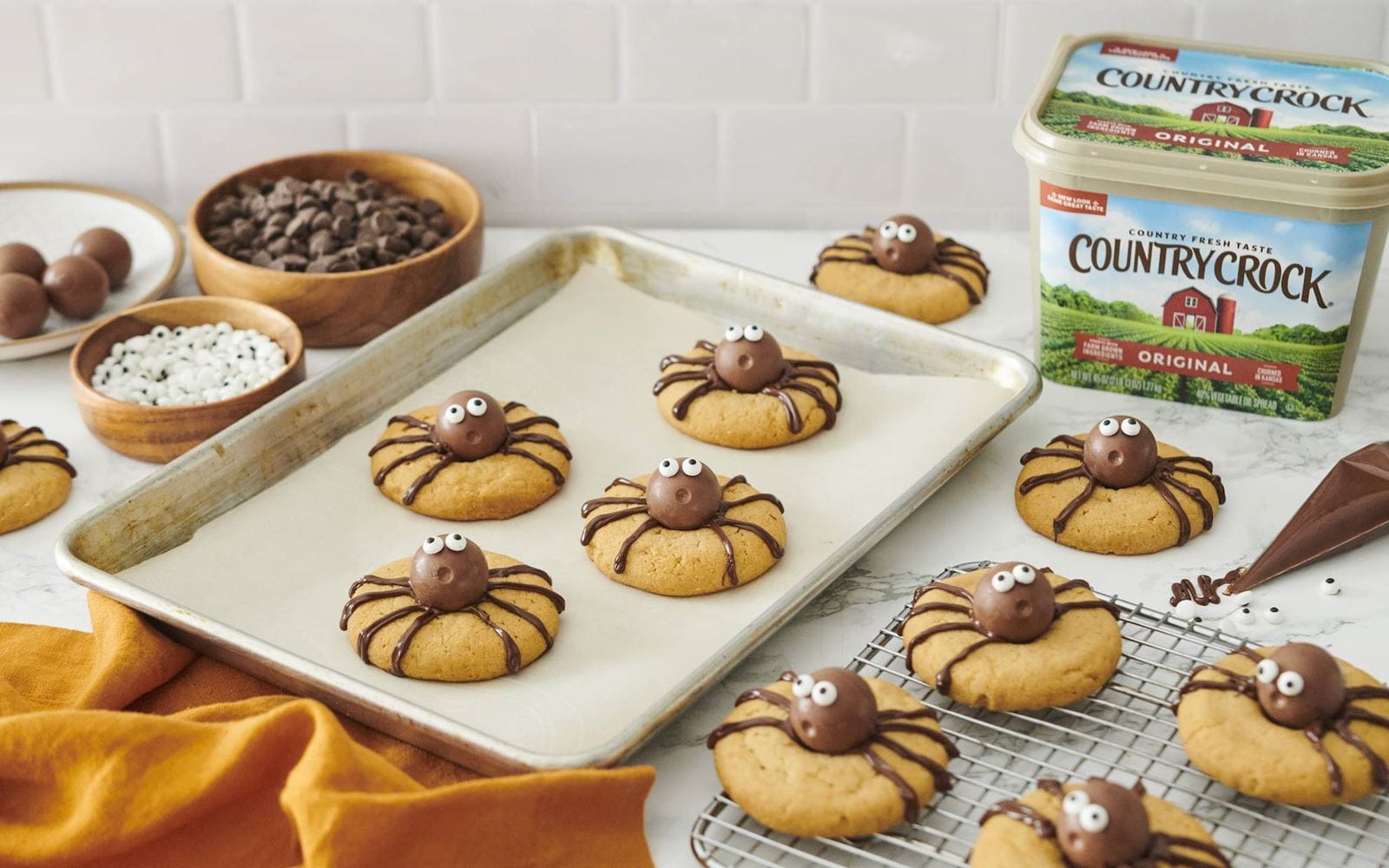 recipe image Chocolate Peanut Butter Spider Cookies