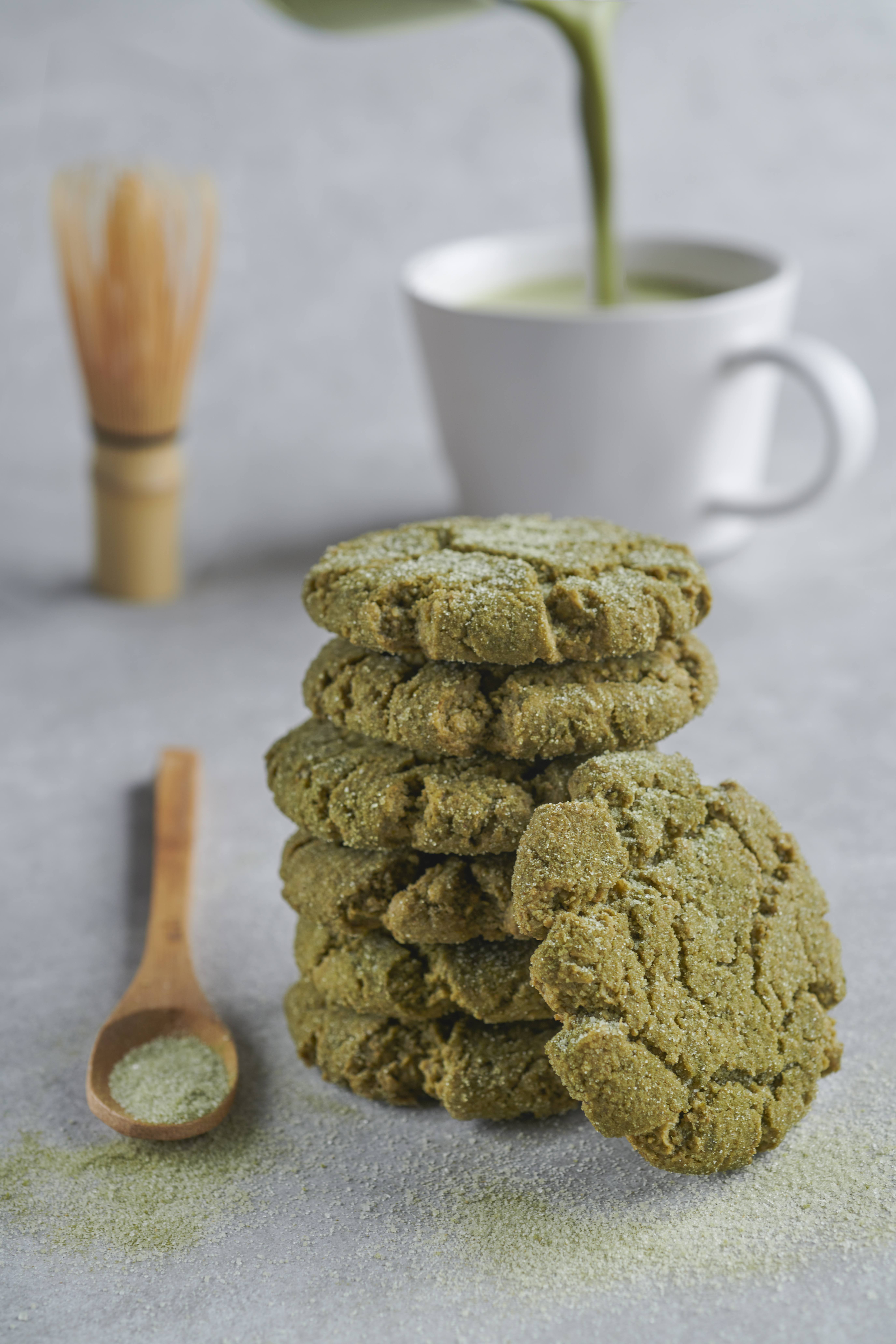Matcha Breakfast Crinkle Cookies