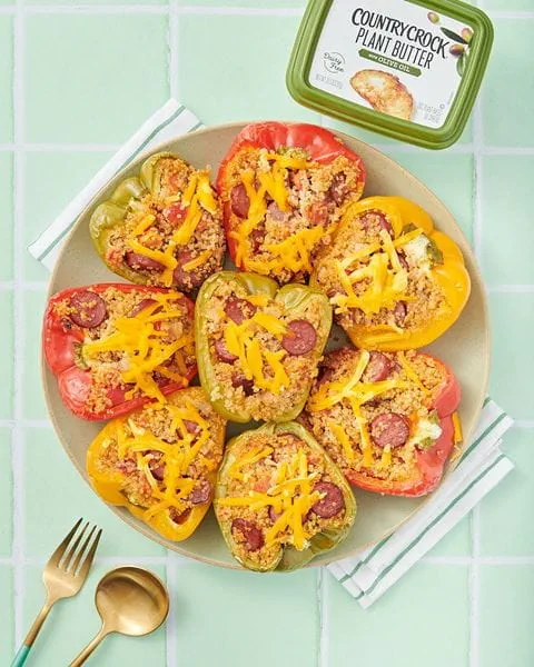 recipe image Vegan Sausage and Quinoa Stuffed Peppers