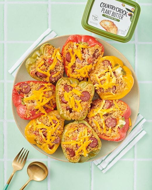 recipe image Vegan Sausage and Quinoa Stuffed Peppers