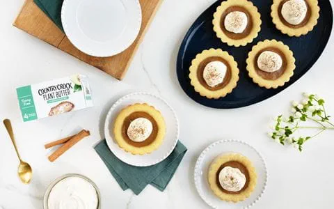 recipe image Country Crock Vegan Sugar Cookie Pumpkin Pies