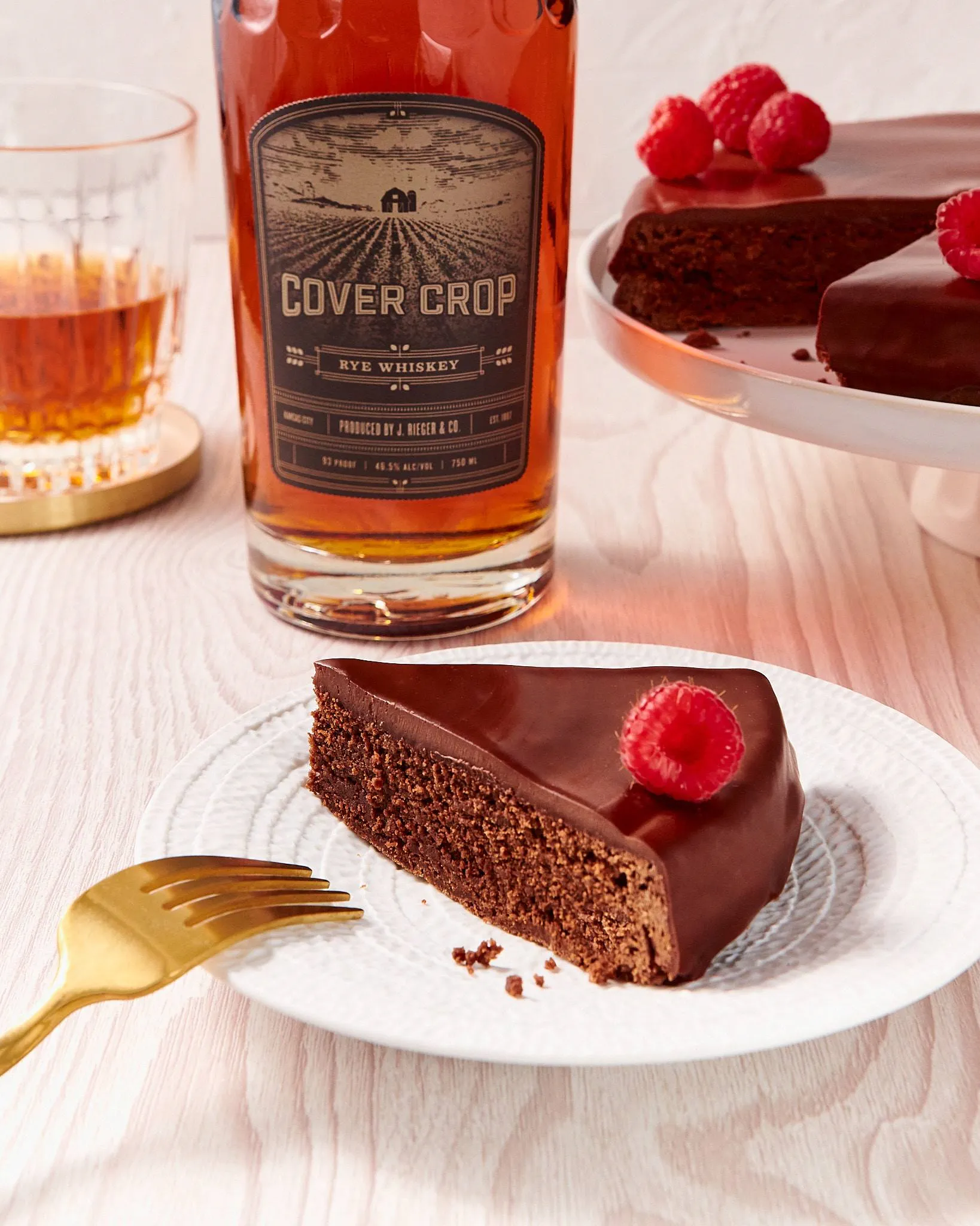 Mocha Torte with Bittersweet Whiskey Glaze