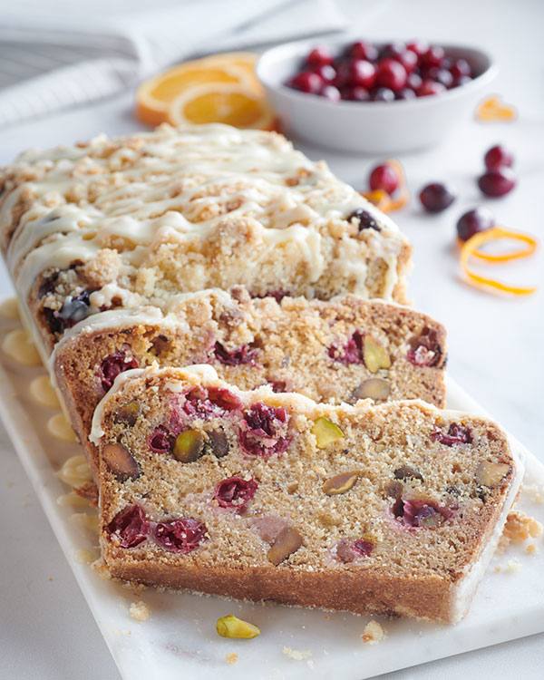 Cranberry Orange Bread with Streusel Topping