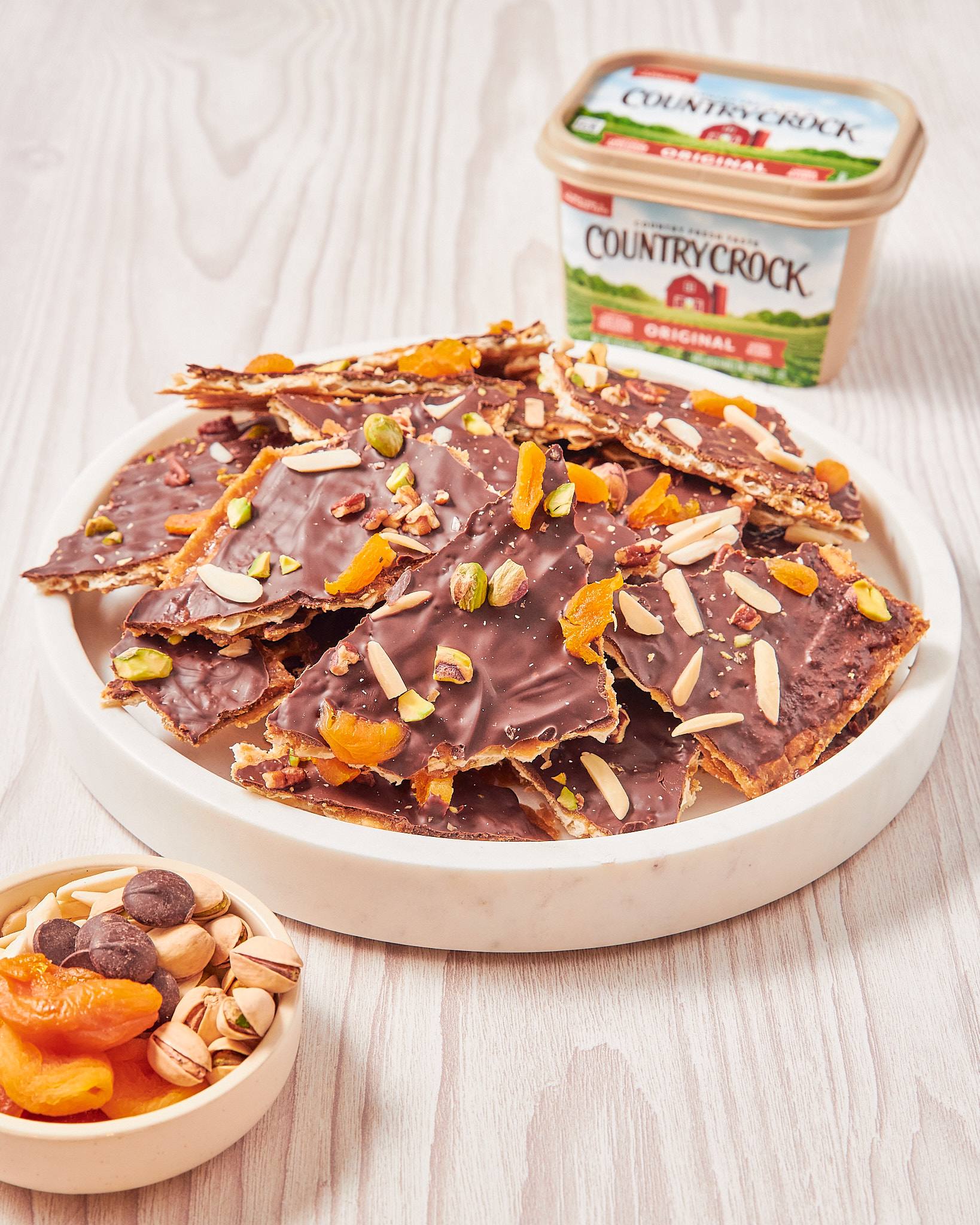 Chocolate Toffee Matzo Bark