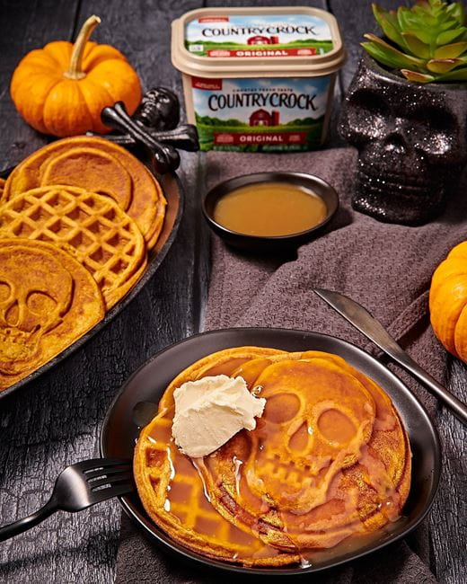 recipe image Pumpkin Spice Waffles with Apple Cider Syrup