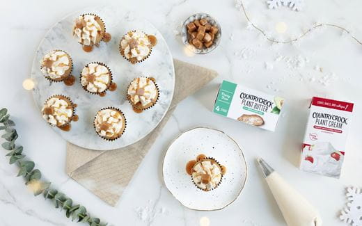 recipe image Country Crock Dairy-Free Salted Caramel Cupcakes