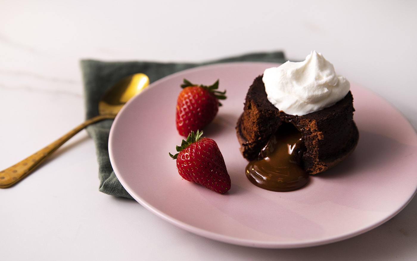 recipe image Molten Chocolate Lava Cakes with Caramel