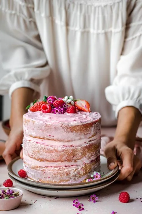 recipe image Vegan Vanilla Layer Cake with Raspberry Jam