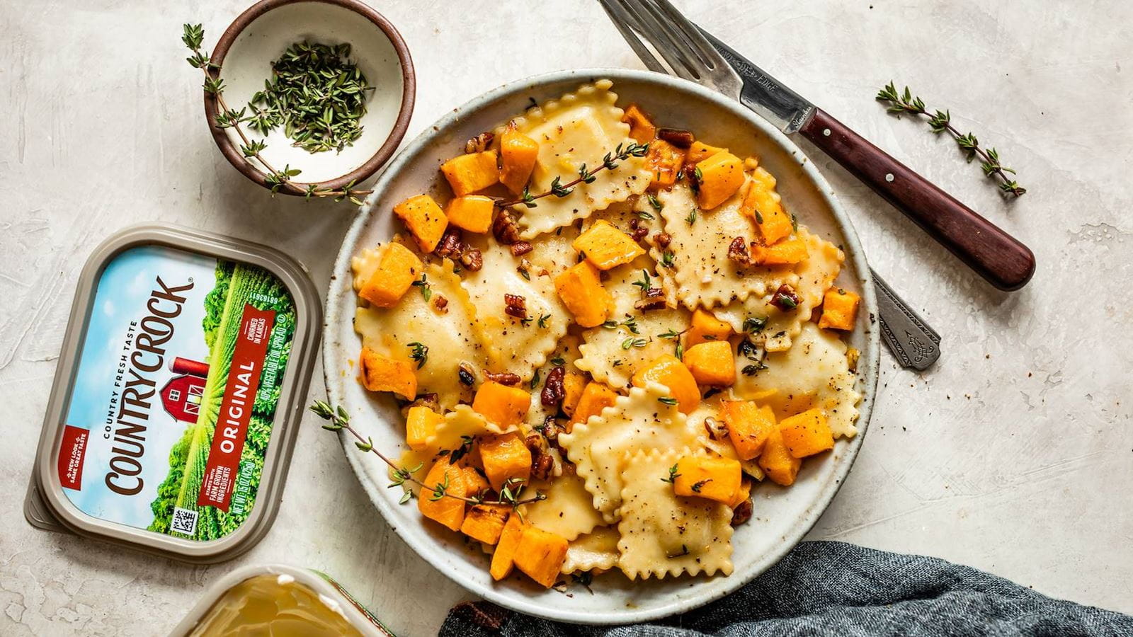 recipe image Cozy Pumpkin Pecan Ravioli