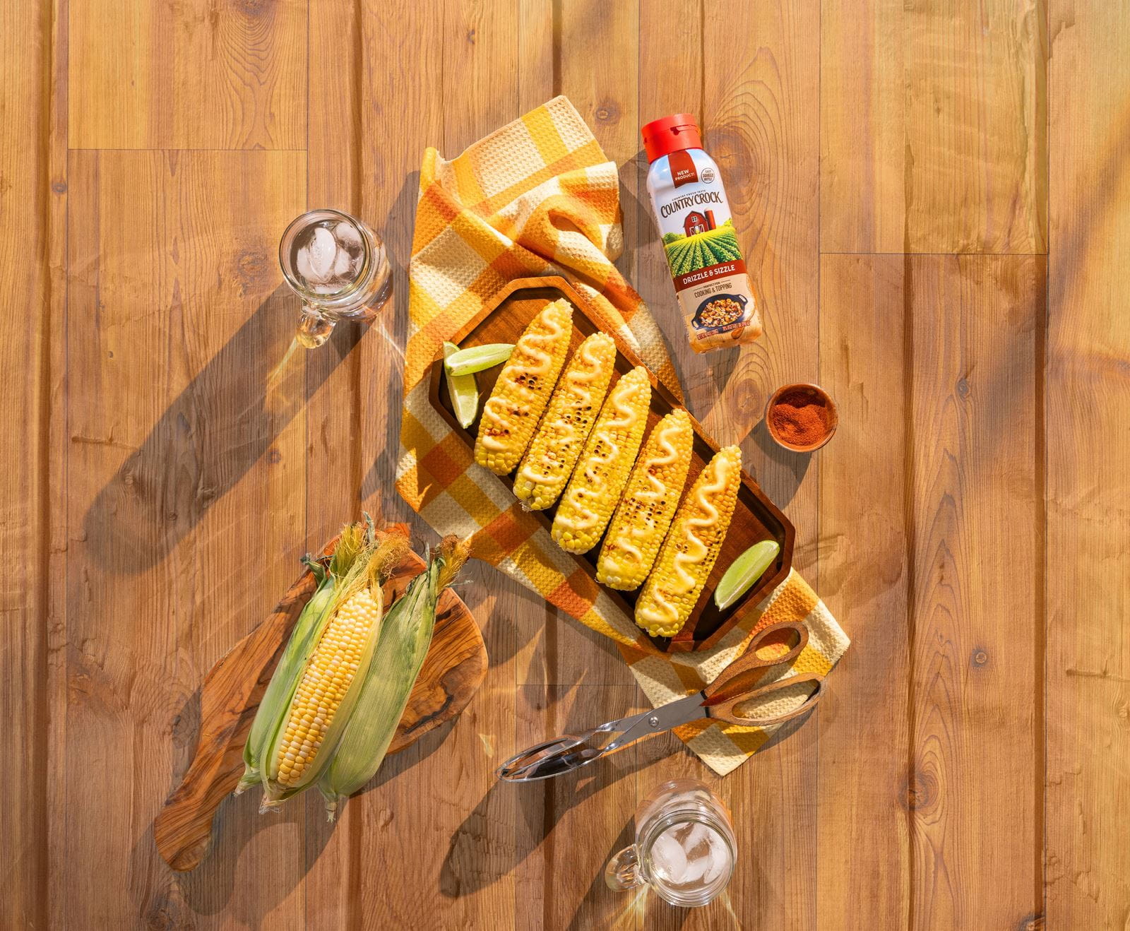 recipe image Country Crock Drizzle & Sizzle Smokey Grilled Corn